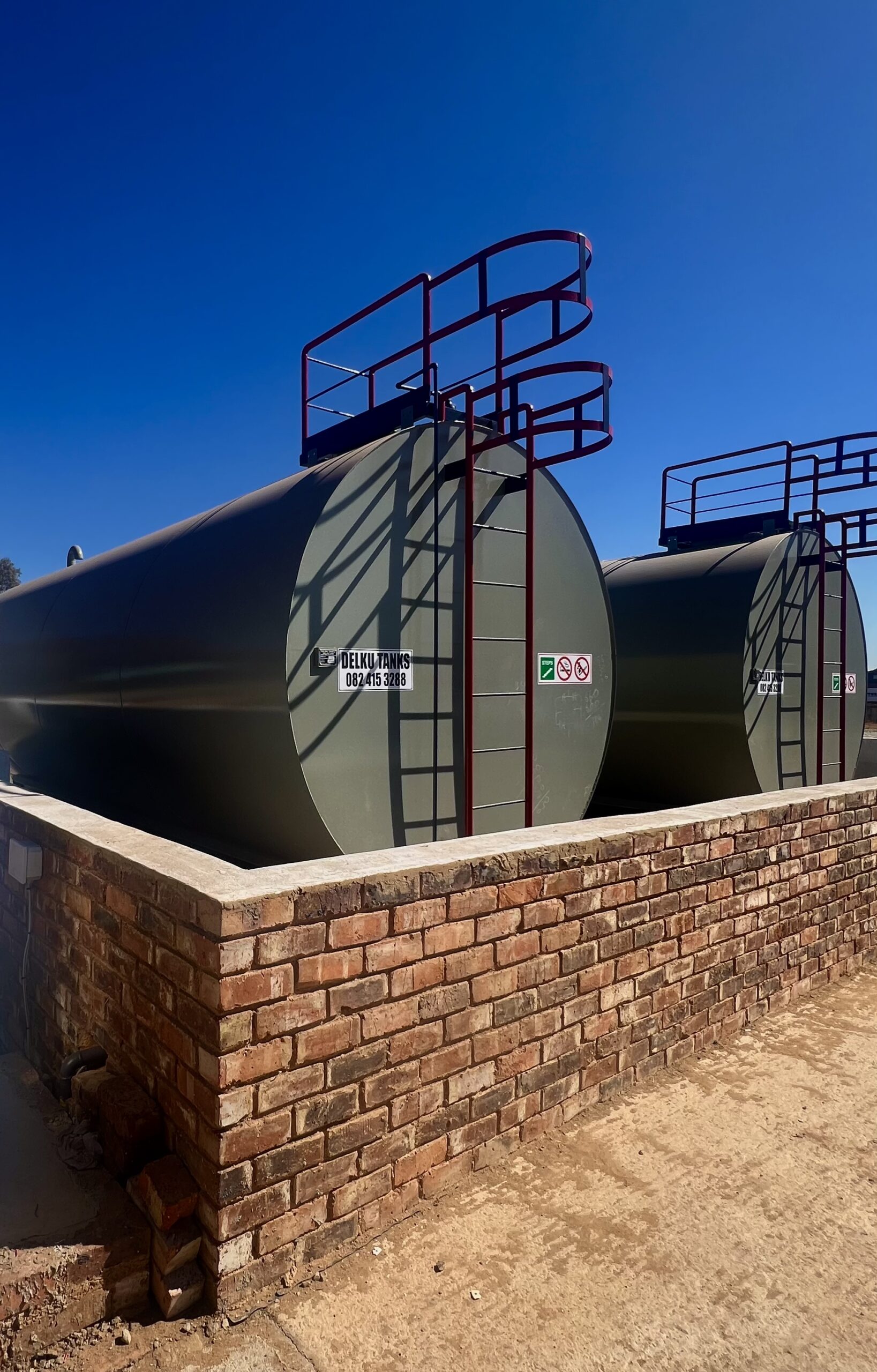 Bunded on-site diesel storage tanks