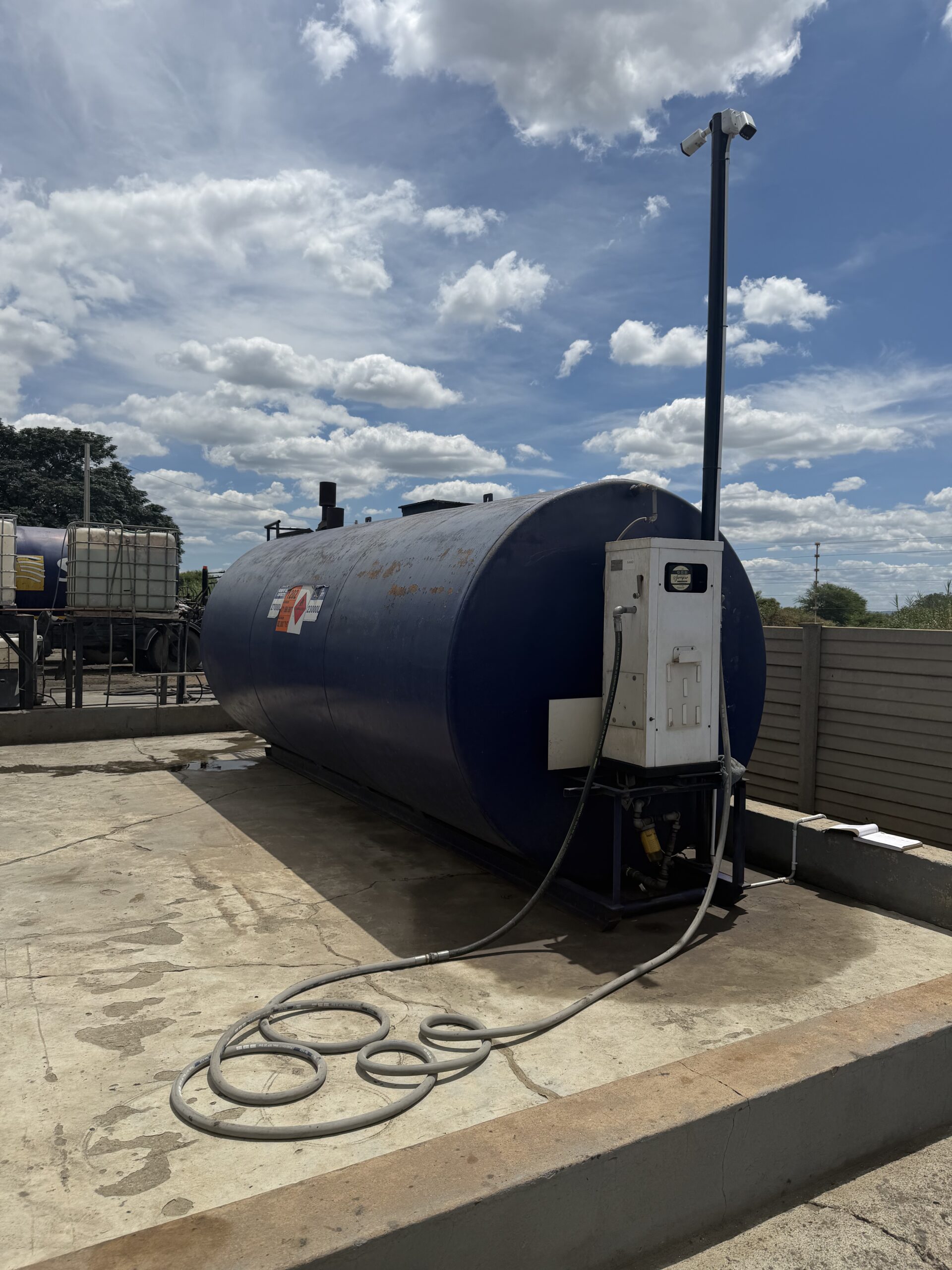 On-site diesel storage tank with a metered dispenser