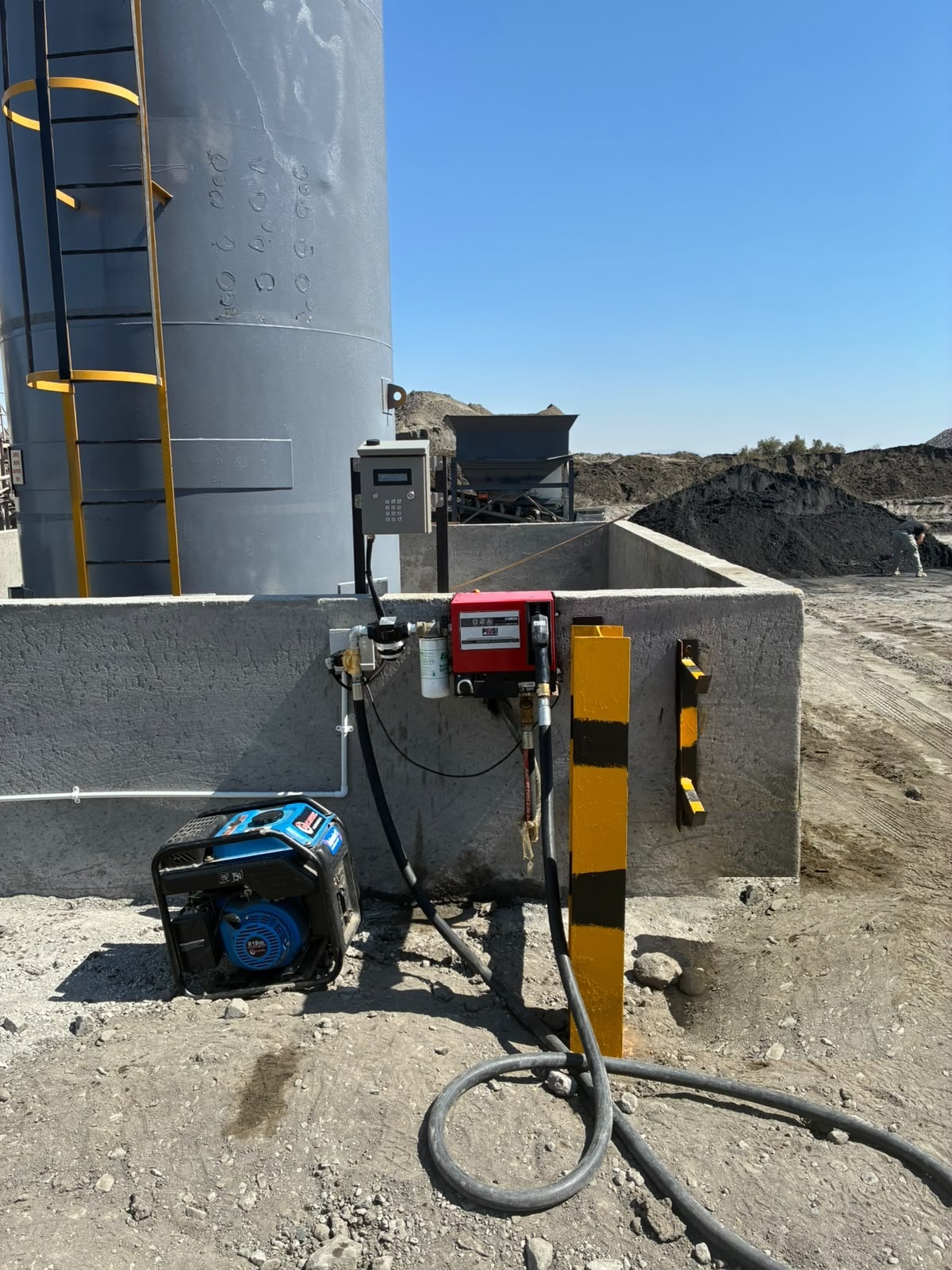 On-site diesel storage installation